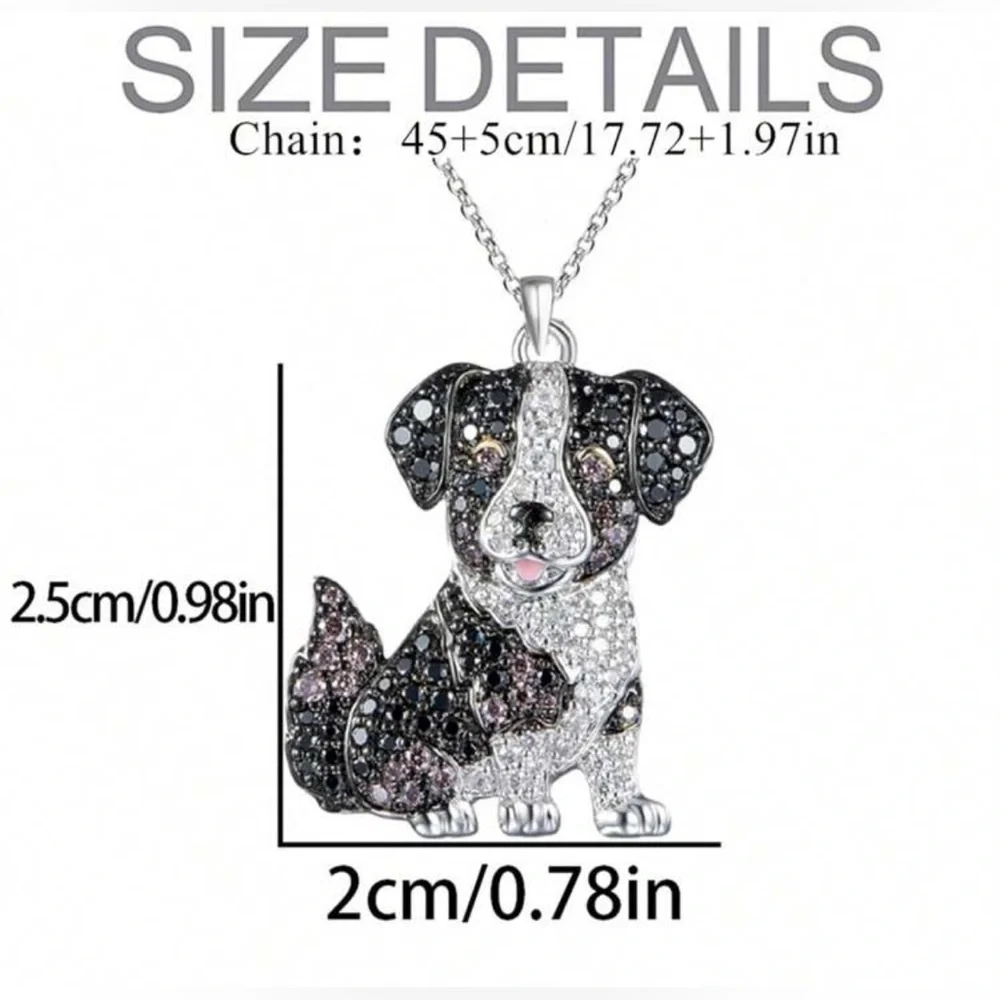 Border‎ Collie Rhinestone Necklace